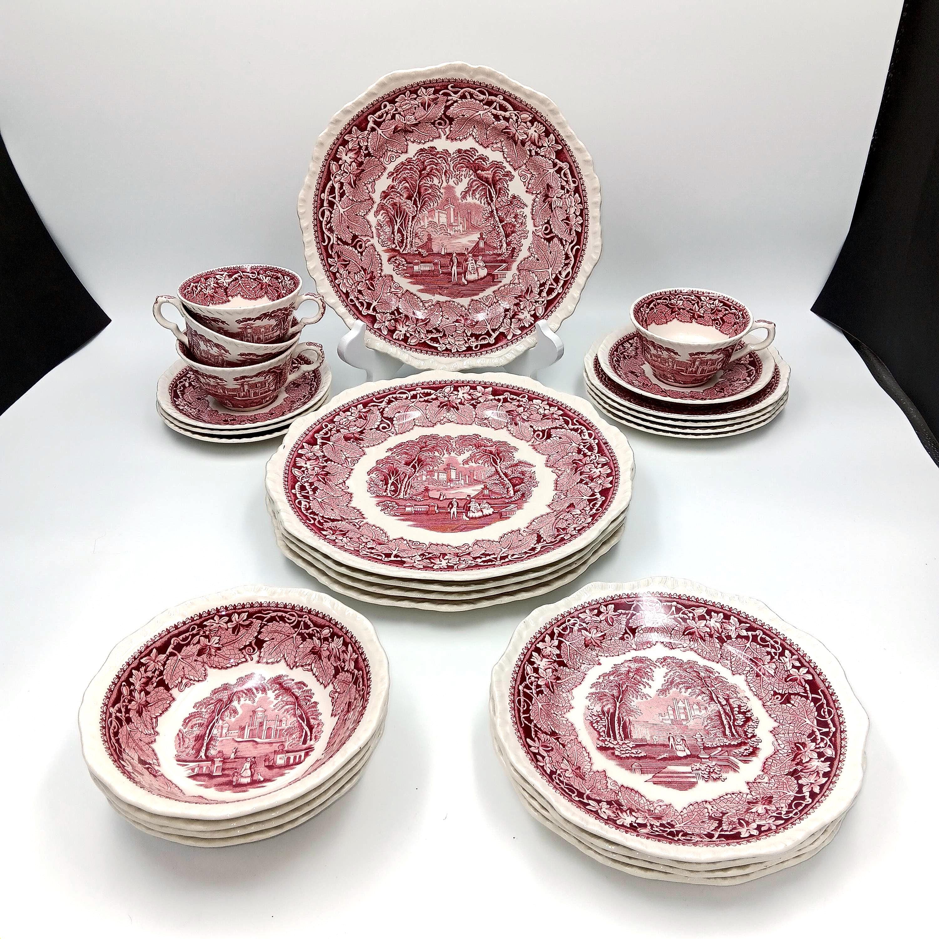 Vintage Mason's Vista Pink Table Settings