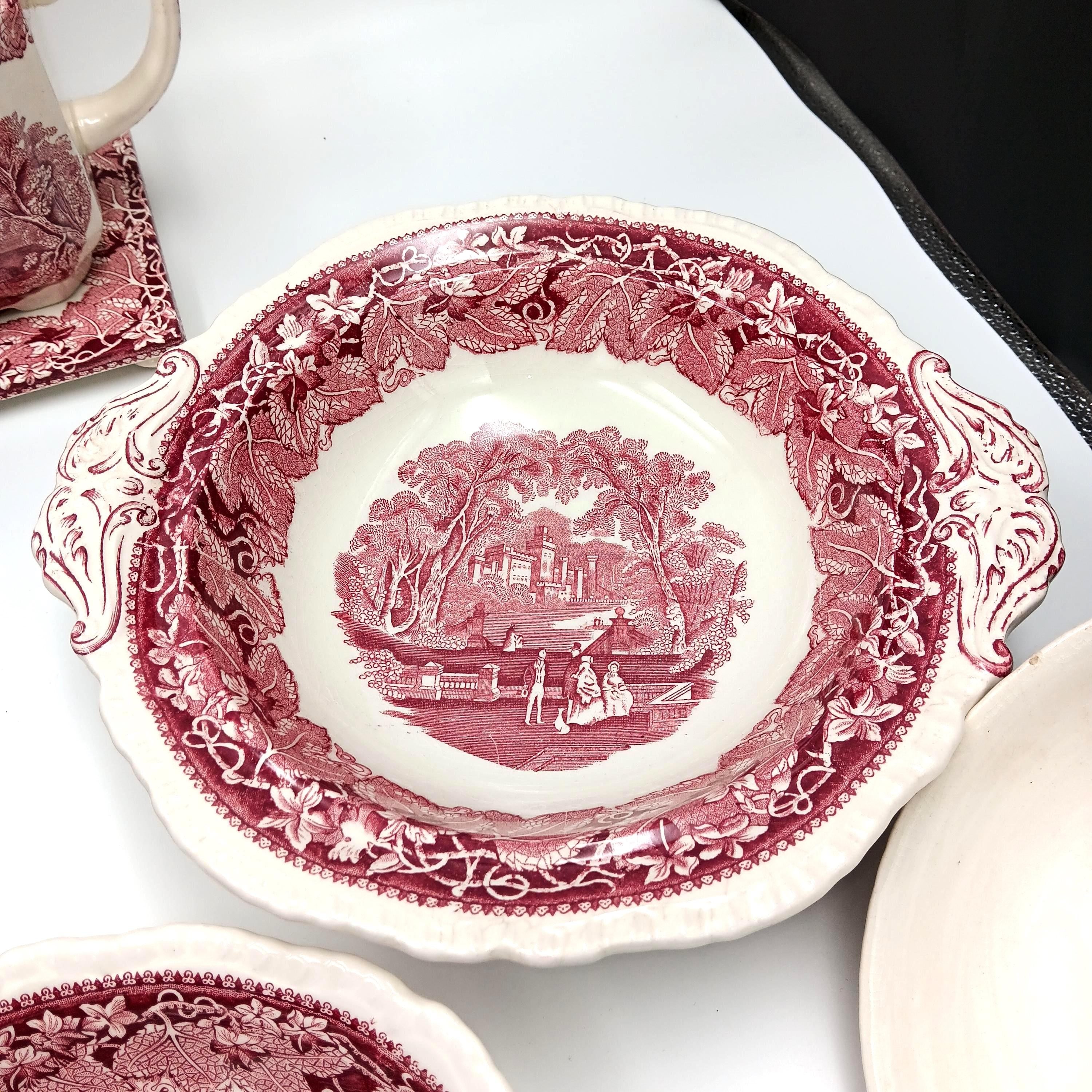 Vintage Mason's Vista Pink Ironstone, Accessory Pieces